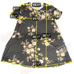 Vibe Sportswear Women 2X Floral Cold Shoulder Short Sleeve Shirt Black Dress Size XXL Photo 5