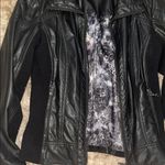 Guess | Black Faux Leather Moto Biker Jacket Photo 4