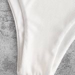 Zaful White Ribbed Bikini Bottoms Photo 2
