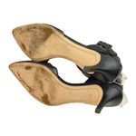 Sam Edelman * Okala Ankle Strap Heel Womens Size 8.5 Black Leather Gold Textured Photo 7