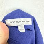 Dress the Population  Yasmin Tiered Midi Dress Size XXL Peplum Blue Wedding Guest Photo 6