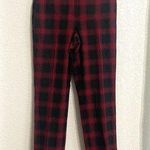 J.Jill Womens Pants Black Red Plaid Premium Bi Stretch Slacks Tapered Leg Size 4 Photo 0