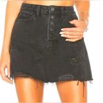 We The Free  Black Distressed Denim Mini Skirt‎ Photo 1