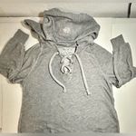 Wildfox  Sweatshirt‎ Hoodie Women’s Small Gray Oversized Lace Up Hutton USA Made Photo 3