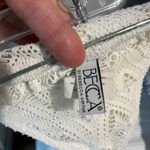 Becca Swimsuit Bikini Bottom Beige Crochet Lace Side Ties Medium Photo 11