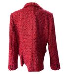 Donna Karan DKNY  New York Tweed Two Button Blazer red With Fringe size 14 Photo 4
