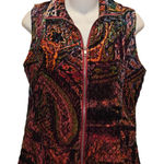 Chico's  Vintage Silk Quilted Paisley Print Full Zip Vest Size 0 Small Photo 0
