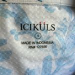 Icikuls Blue/White Birds of Paradise Print Golf/Tennis Long Sleeved Polo… Blue Photo 5