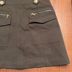 Derek Lam 10 Crosby Trix Gold Buttons High-Waisted Utility Skirt Army Green Sz 4 Photo 14