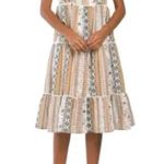 Lucky Brand NEW! Vintage Floral Smock Tiered Dobby Cotton Midi Dress Size Large Photo 11