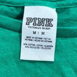 PINK - Victoria's Secret Victoria’s Secret PINK Happy Holla Days Green Christmas Tee Shirt Women’s Medium Photo 1