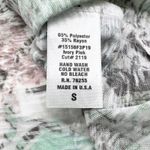 Tryst  Womens‎ S T-Shirt Twist Front Round Neck Abstract Green Pink White Active Photo 5