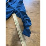 Skies Are Blue Blazer Jacket Women Size Small Blue Open Front Ruched 3/4 Sleeve Photo 7