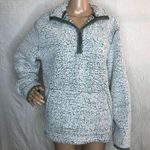 Green Fuzzy Quarter Zip Pullover Jacket Size M Photo 0