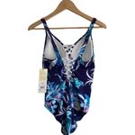 Profile by‎ Gottex Floral Lace Up One 14 Blue Piece Photo 3