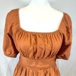 Altar'd State Altar’d State burnt orange ruffle open tie back milkmaid dress size medium Photo 3
