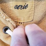 Aerie  Mustard Lace-Up Sweatshirt Photo 4
