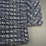 J Crew Jacket Womens 6 Blue White Wool Blend Tweed Funnel Neck Zip Long Coat Photo 13
