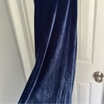 Reformation  Nya Velvet Maxi Dress in Danube Blue and Black Bow Ribbon Straps Photo 8