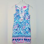 Lilly Pulitzer Gabby Breakwater Tint Party Wave Blue White Shift Dress Sz 00 NWT Photo 12
