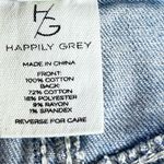 Happily Grey Denim Striped Shorts Super High Rise Wedge Button Fly  1/25 NWT Photo 4