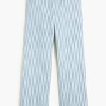 J.Crew  Blue White Striped wide-leg cropped Jeans Size 29” Photo 3