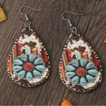 None 🎀🎀🎀3 for 12🎀🎀🎀Turquoise Leopard Pattern Drop Earrings Photo 3