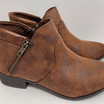 Sun + Stone Boots Womens Brown Double Zip Size 5 Almond Toe Cushioned NEW Photo 0