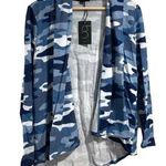 Gibson  camouflage cardigan jacket lightweight knit blue petite xxs‎ Photo 0