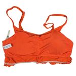 Aerie Orange Textured Lettuce Hem Scoop Bikini Swim Top Crop Bra L Photo 2
