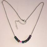 Sad Cutie Colorful Beaded Boho Necklace Black Photo 1