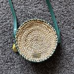 Bath & Body Works New with Tags  Woven Round Crossbody Bag with Green Strap Boho Photo 1