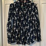 Talbots 100% Cotton Giraffe print button down - Size S Photo 6