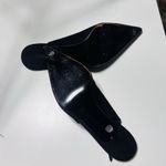 Stuart Weitzman Vintage  Black Leather Rhinestone Slingback Heels Size 8 Photo 6