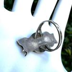 Vintage Zuni Sterling Silver Inlay Stone Owl Ring Photo 3