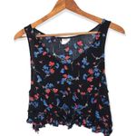 Free People  Intimately Black Floral Swing Crop Top Photo 1