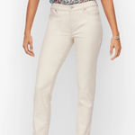 Talbots  Slim Ankle Jeans Size 8P Cream‎ Casual Denim Pants Photo 0