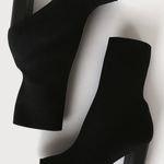 Lulus Black Knit Peep-toe Sock Boots Photo 3