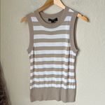 St. John  wool blend white and cream striped tank top Photo 1