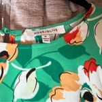 Rose + Olive  Kelly Green Floral Print Bell Sleeve Blouse Size Medium Photo 6