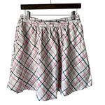 Joie  S Linen cream pink plaid fit and flare print Skirt Photo 0