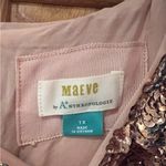 Maeve by Anthropologie Bernadette Rose Gold Sequin Tiered Midi Dress Size 1X Photo 9
