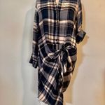 Socialite Long Sleeve Plaid Dress in Black and Tan Photo 1