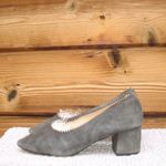 Mango Womens 7 Gray Suede Block Heel Shoes Photo 2