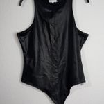 Good American NEW Faux Leather High-Neck Bodysuit in Black Size 4/XL NEW w/o Tag Photo 8