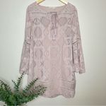 Anthropologie Women’s Floreat Esme Tassel Tunic Dress Light Pink Lace Size 6 Photo 4