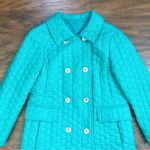 vintage • 60s teal quilted coat lightweight double breasted aqua turquoise Size XS Photo 4