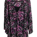 Maggie Barnes Maggie Barns 3X Blouse Geometric Print Pink Black Fairy Rave Stretchy Accordion Photo 0