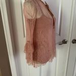White House | Black Market EUC WHBM Long-Sleeve Lace Ruffle Blouse in antique blush Photo 9