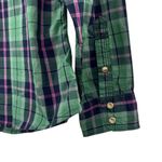 Western Plaid Pearl Snap Green Button Down Shirt Cowgirl Size Large Pink Photo 11